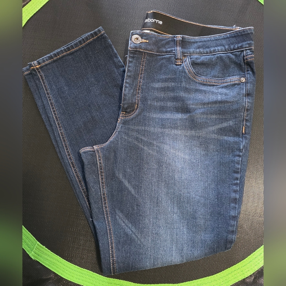 Liz Claiborne Dark Denim Jeans, Size 16